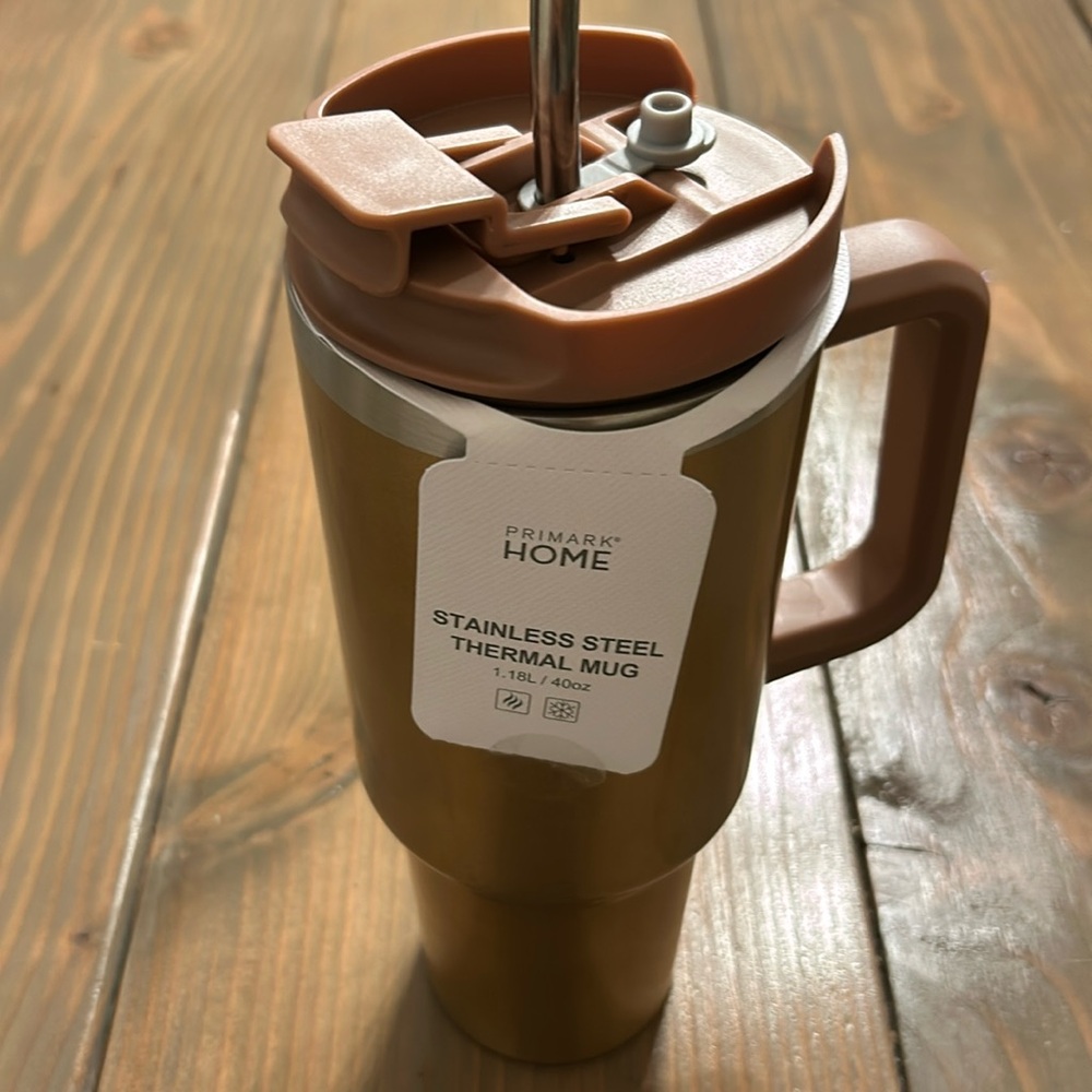 Primark 40oz Stainless Steel Travel Mug with Straw